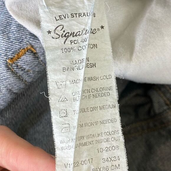 Vintage y2k Levi’s Signature Embroidered Pocket Regular Straight Fit Jeans 34 - Picture 6 of 6